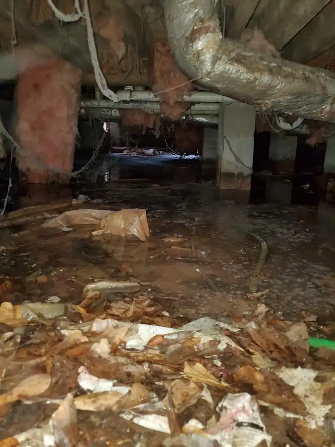 Crawl space flood assessment for Commercial Water Damage Restoration in Geddes